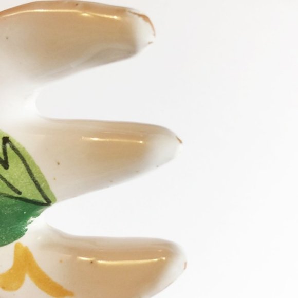 Mid Century Salad Bowl 11 1/2" + Serving Spoon & Fork Ceramic Italy 1954 Vintage - Picture 11 of 11